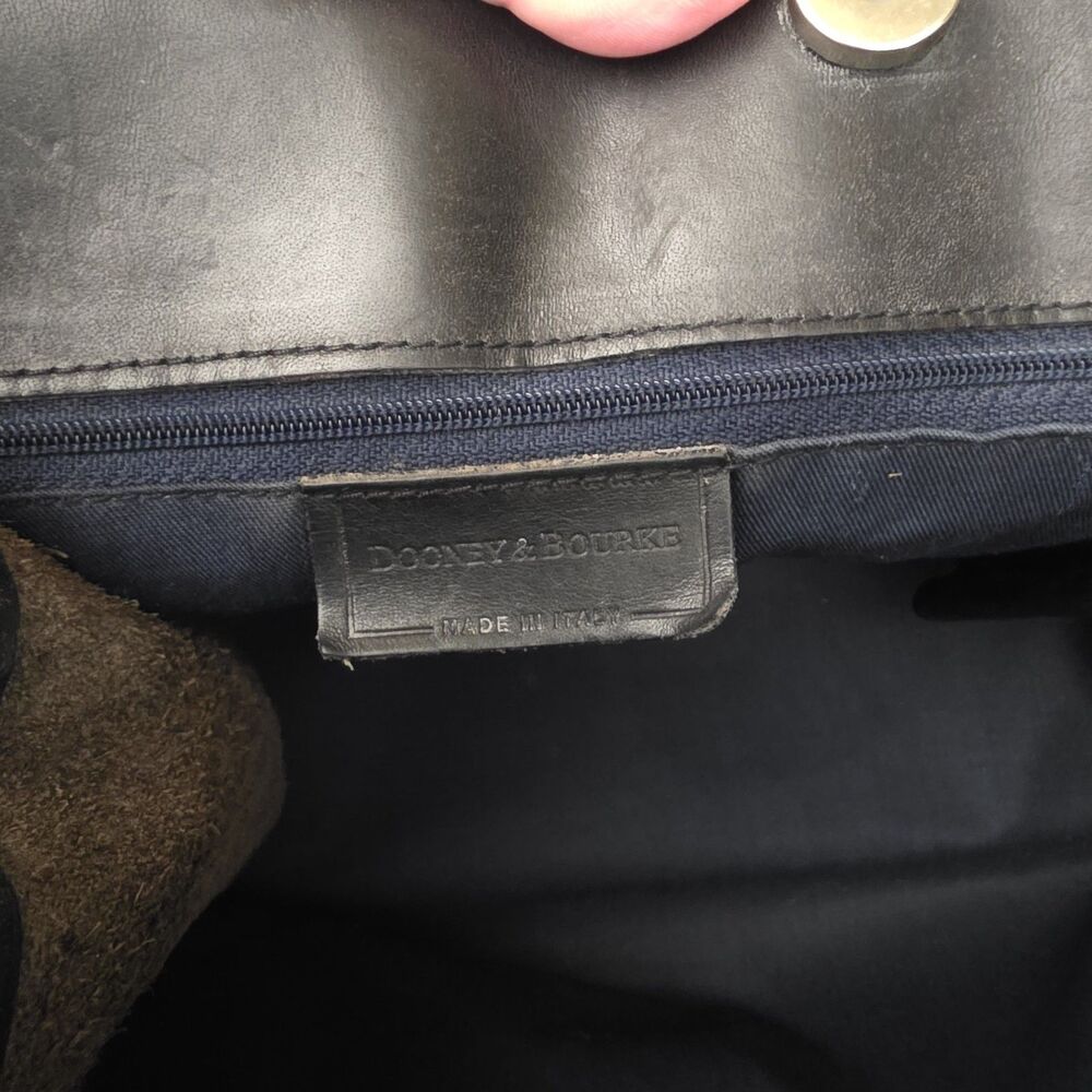 Dooney & Bourke Alto Tassel Bag Handbag Black Double Handles Made In Italy - Picture 8 of 10